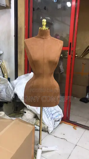 Brown Fully Pinnable BBL Body Form Mannequin With a Gold Base.