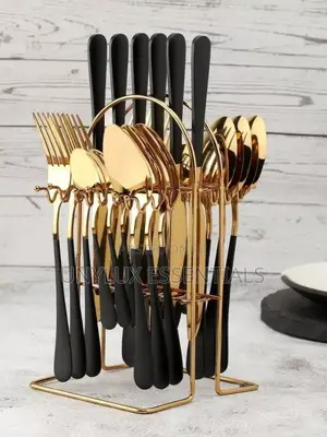 Black Cutlery Spoon Set