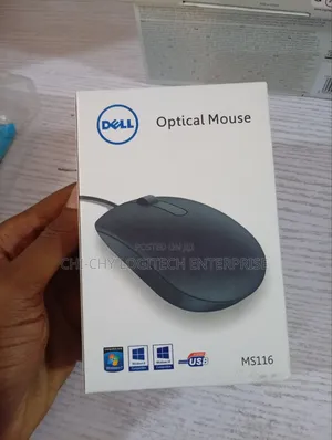 Dell Ms116 Wired Optical Mouse – 1000 Dpi, Ambidextrous