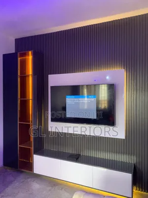 High Gloss HDF Modern Fluted Panel Tv Console