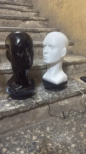 White & Black Male Mannequin Heads
