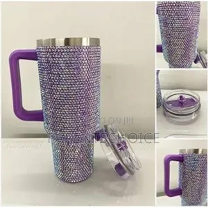 1200ml Stoned Vacuum Coffee Mug Tumbler With Straw Lids