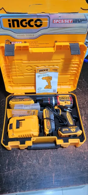 Ingco 20v 66nm Compact Brushless Cordless Impact Drill Kit