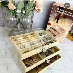 Multi-Functional Acrylic and Velvet Jewelry Storage Box.