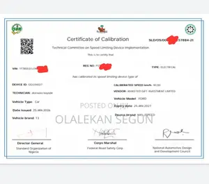 Vehicle Speed Limiter Certificate Registration and Renewal