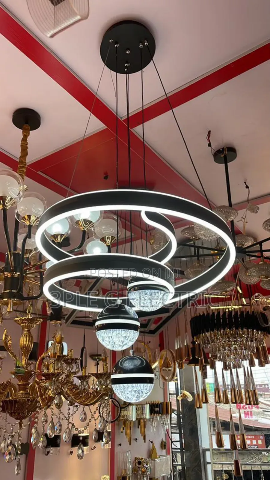 Modern Coiling Chandelier