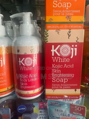 Koji White Kojic Acid Skin Brightening Soap and Body Lotion