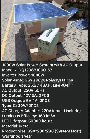 1000w All In1 Solar Generator