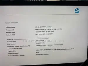 Desktop Computer HP Z240 4GB Intel Core I7 HDD+SSD 256GB