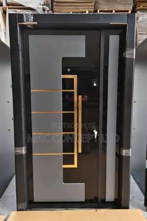 Luxury Door With Gold Line and Black