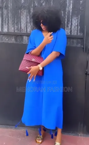 Beautiful Royal Blue Shift Dress With Tassels
