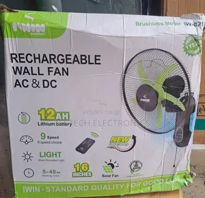 Iwin 16-Inch Rechargeable Wall Fan