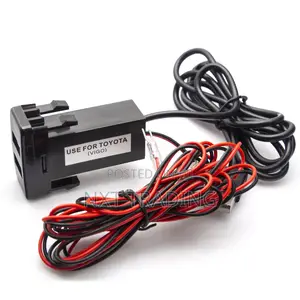 Tech Dual Usb Car Charger Socket With Audio Input Port for Toyota