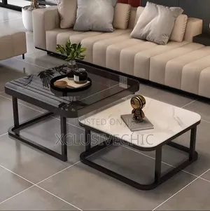 2 in 1 Square Combination Creative Scalable Metal Glass Centre Table
