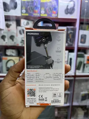 Porodo 2-in-1 Plug/Play Lightning to 3.5mm Aux Adapter With Hifi Sound