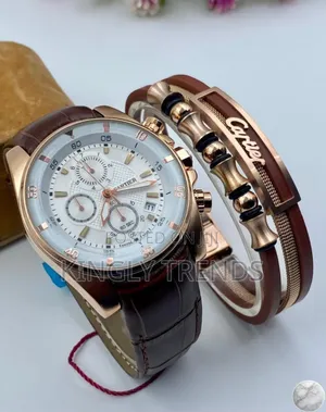 Quality Cartier Chronograph Leather Wristwatch