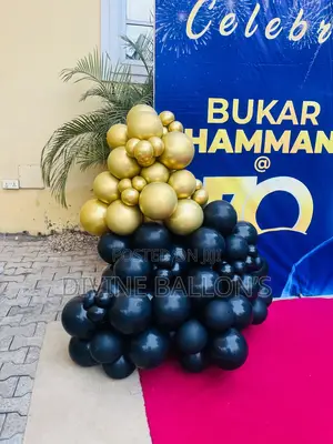  Luxury Black Gold Birthday Balloon Decoration (70th Celebration)