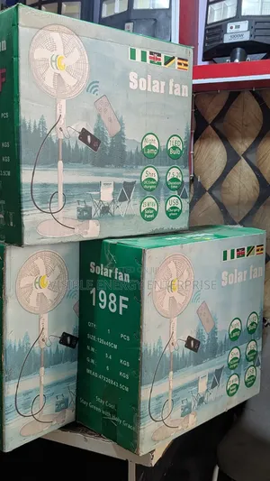 Solar Rechargeable Standing Fan With Remote Control. 16"