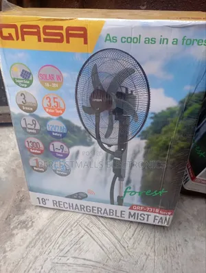 Qasa 18 Inches Rechargeable Mist Fan