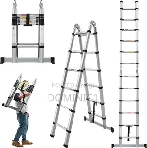 Aluminum Telescopic Extension Ladder, 14 Steps