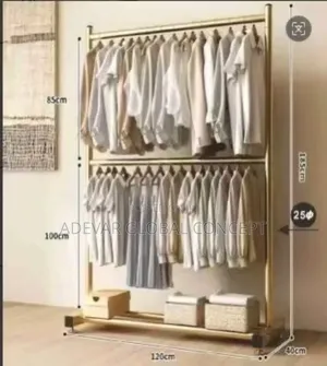 Luxury Gold 120cm Single Pole Clothes Drying Rack Hat Storage Rack