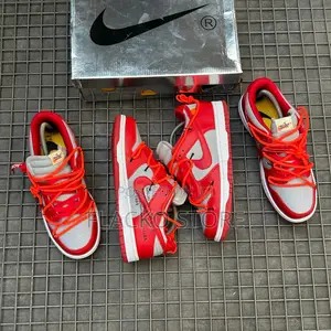 Original Off-white X Nike Sb Dunk Low University Red Sneakers