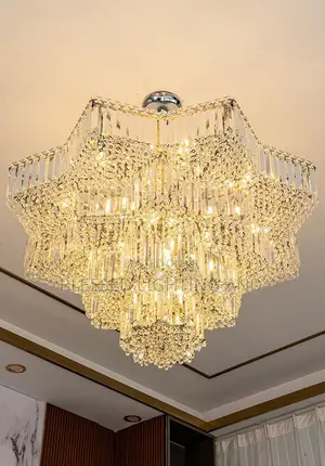Size 800mm Led and Bulb With Remote Control Crystal Chandelier Ligh