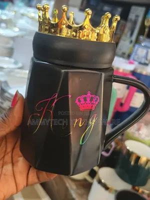 King👑 Tea Mug With Crown👑 Cover