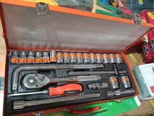 Socket Wrench Set, Typically Featuring Chrome-Vanadium Construction,