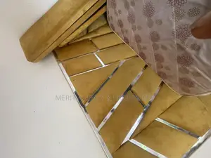 6*4 Gold King/Queen Type Bed Frame With Side Shelves