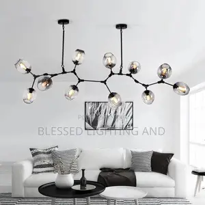 Size 1500mm Nordic Smoky Glass Chandelier Light for Indoor Lighting