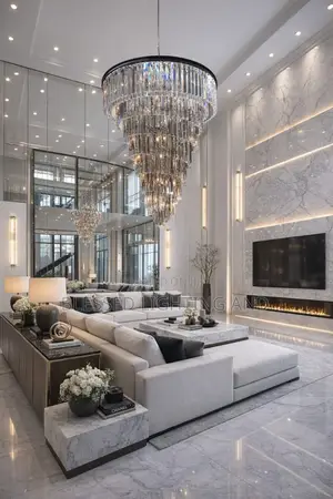 Size 800mm * H1200mm High Roof Ceiling Black Crystal Chandelier Light