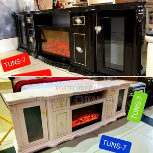Luxury Tv Console With Electric Fireplace – Tuns-7