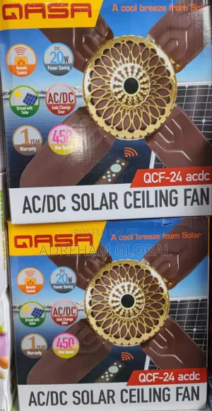 Qasa Ac/Dc Short Blade Solarceiling Fan QCF-24,Doesn't Come With Panel