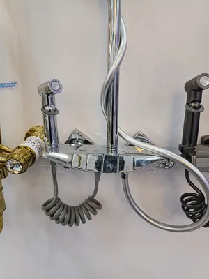 Brass Engine Silver Color Shower Mixer Set