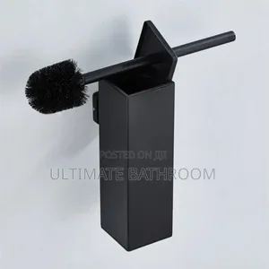 Square Shape Wall Mounted Black Toilet Brush