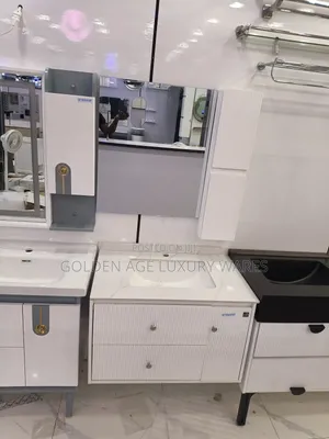 80cm Single Bowl Cabinet With Mirror and Side Shelf
