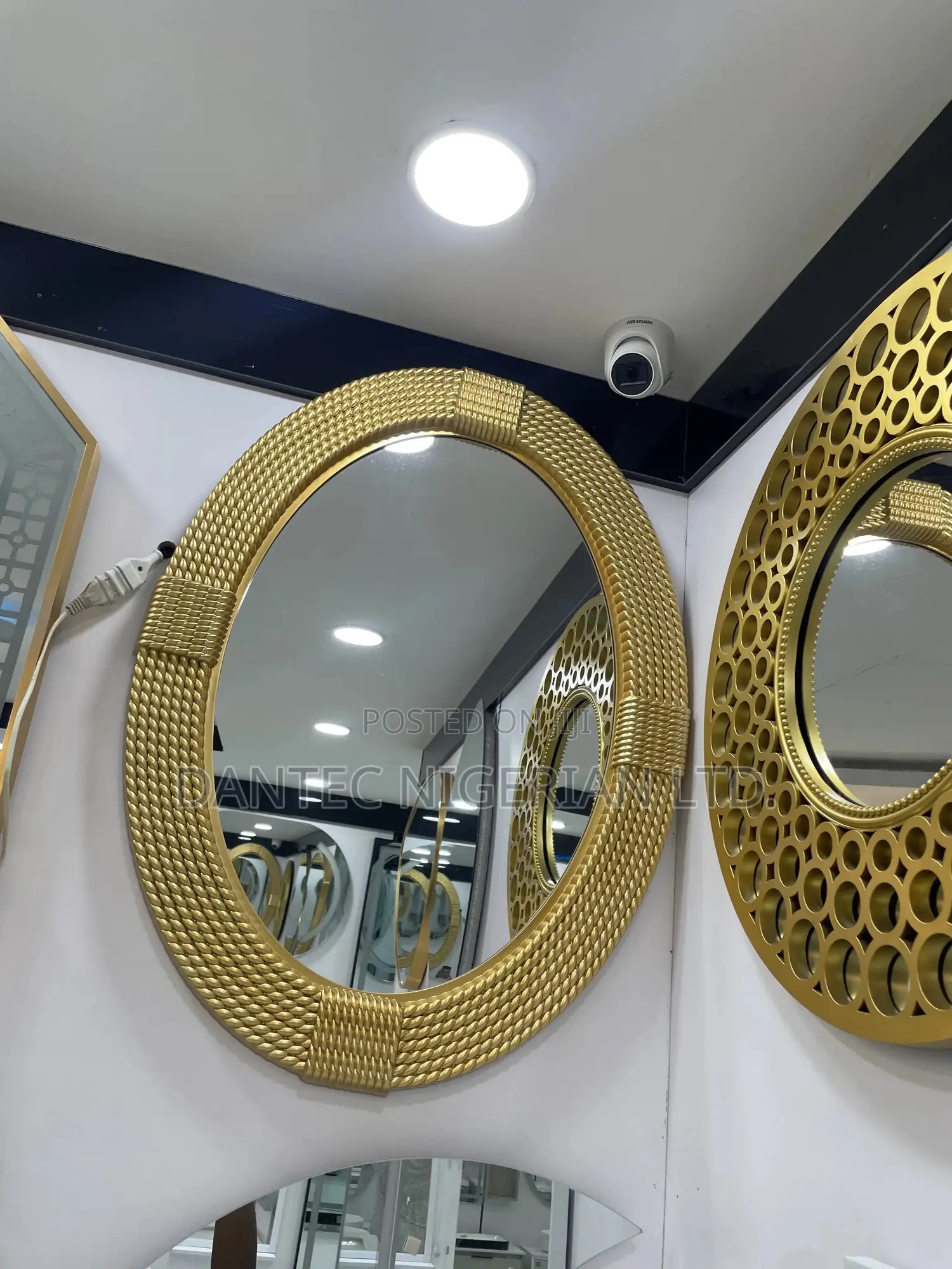 Plain Mirror With Gold Frames