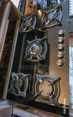 Original Polystar Inbuilt 5 Burners Knobs Control Gas Cooker Automatic