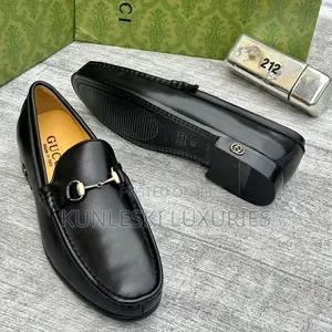 Original Gucci Men Leather Loafers Shoe Available