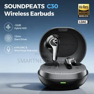 Soundpeats C30 - Hybrid Anc, Ldac Hi-Res Audio, 52h Playtime -52db Anc