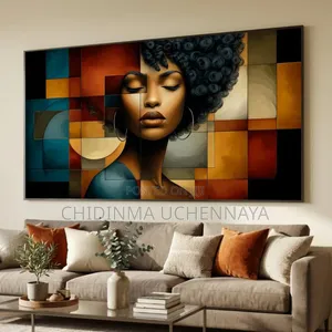 Elegant Black African Women's Canvas Printing Artwork