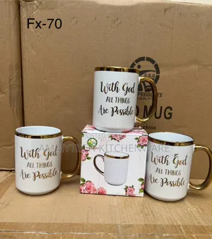 Beautiful Gold And White Mug
