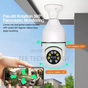 Bulb-Camera 360 Degree PTZ Wireless Surveillance CCTV