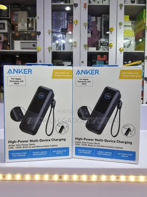 Anker Zolo Power Bank 25000mah 165w Built-in Cable Fast Charging
