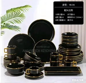 Classic And Unique 32pcs Black Dinner Sets
