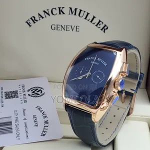 Franck Muller Blue Dial Blue Leather Wristwatch