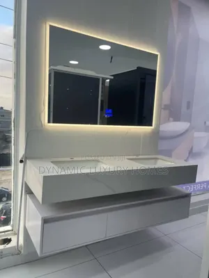 150cm by 50cm Marble Wash Hand Basin With Sensor Led Mirror