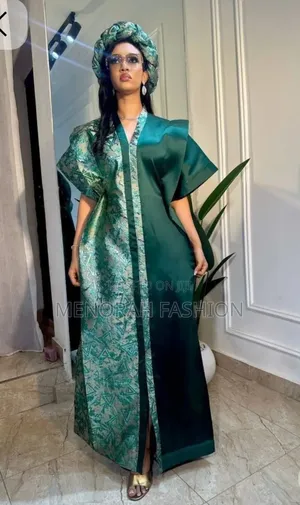 Luxury Brocade and Mikado Dress With Inner Belt