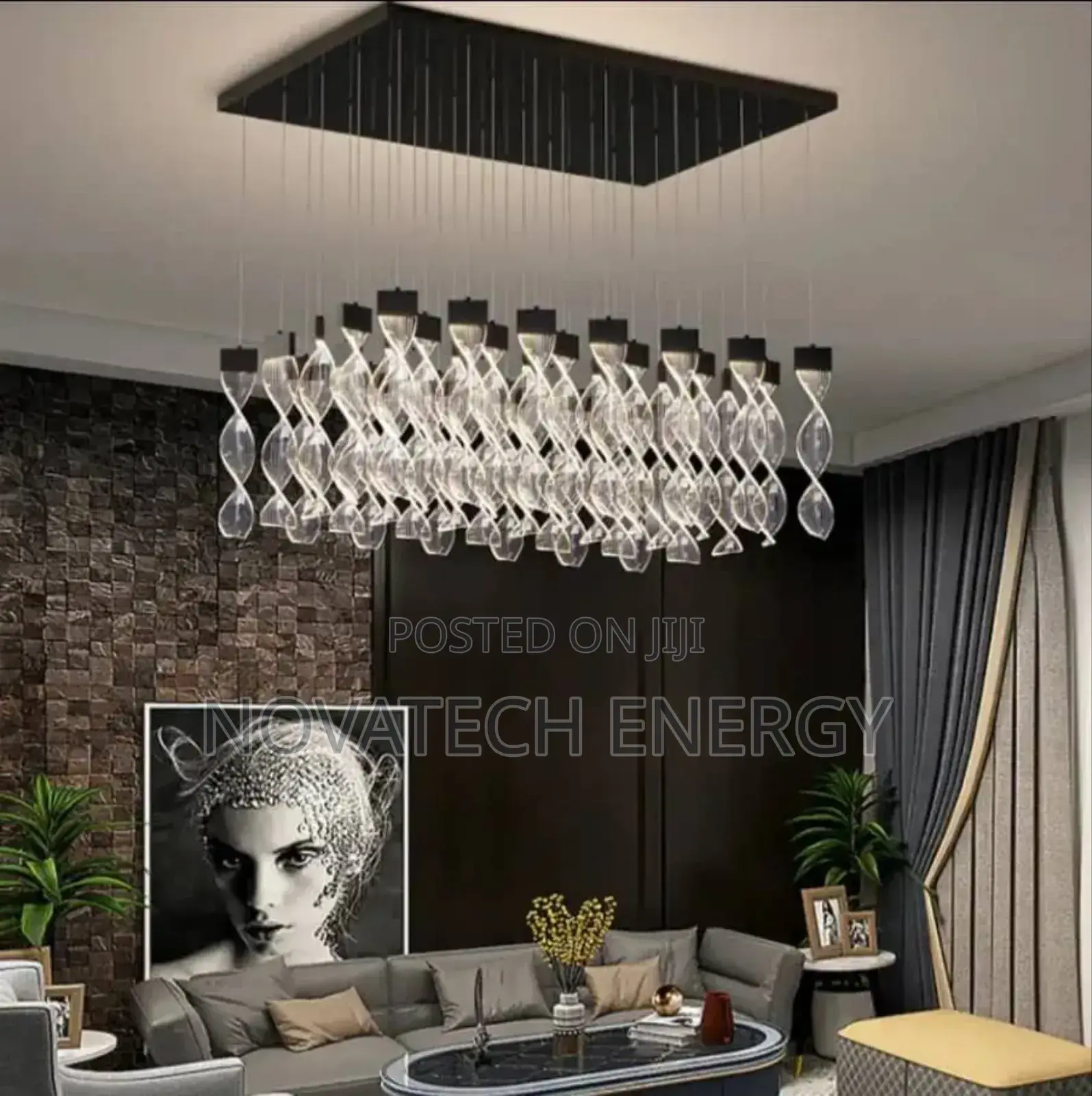 Rectangular Luxury Flush Dropping Chandelier,Led